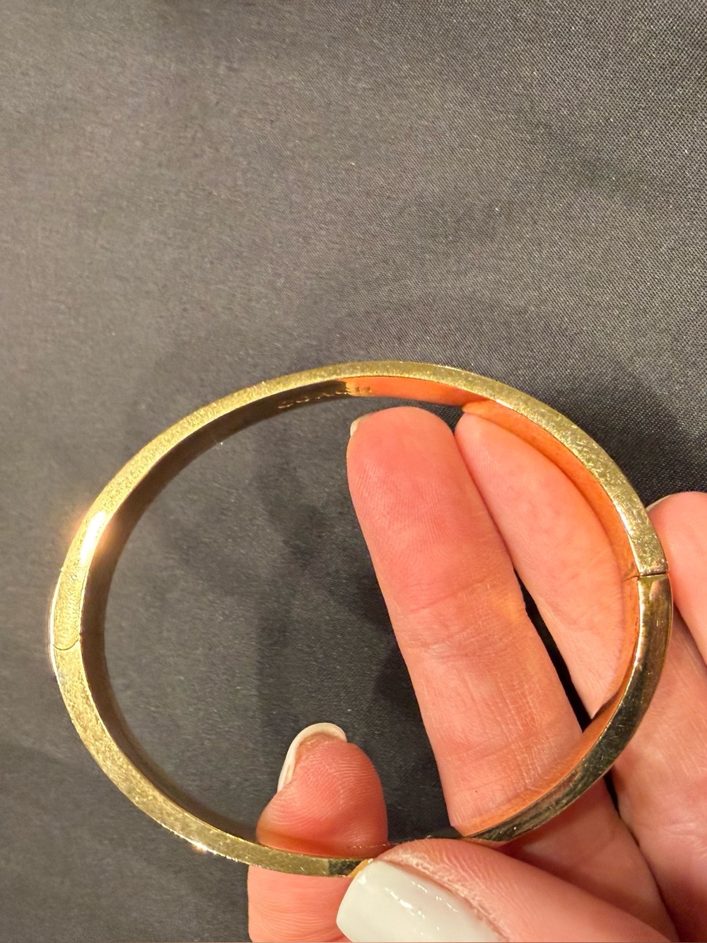Coach Orange Enamel Signature C Hinged Bangle Bracelet Gold Tone - Picture 4 of 16